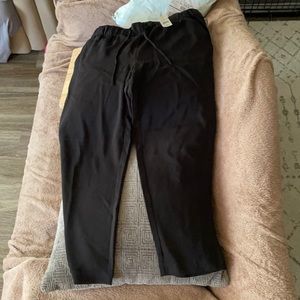 LOFT Drapey Twill Joggers, Medium Petite, Black